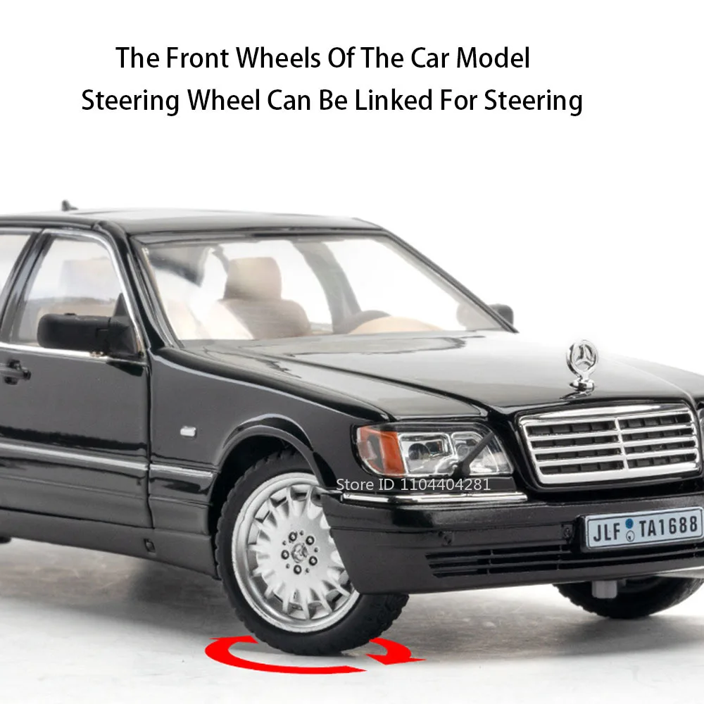 1:24 W140 320SEL 300SL modèles jouets voitures moulées sous pression portes ouvertes avec son lumière retirer les véhicules miniatures recueillir des cadeaux de mode