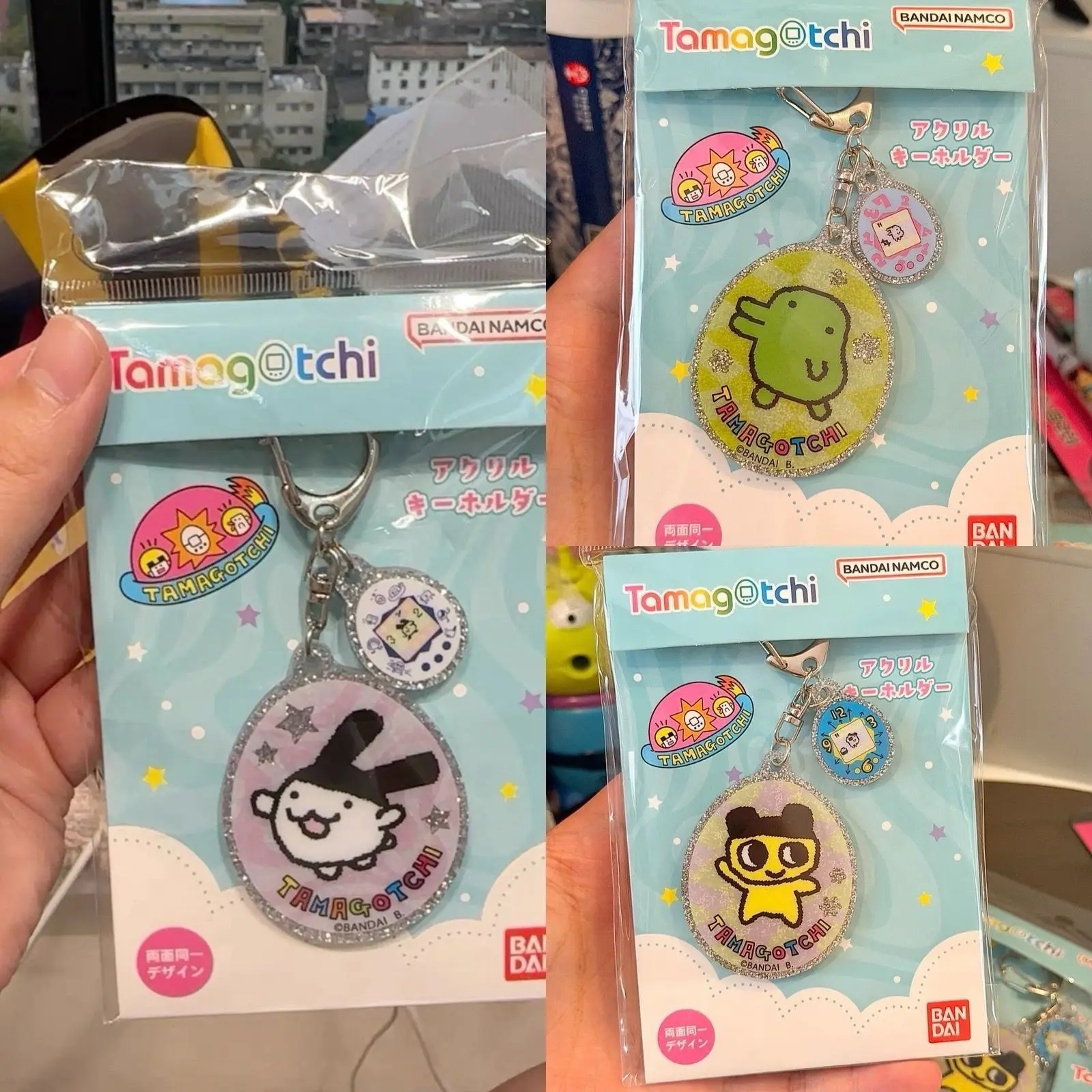 Tamagotchi Glänzender Acryl-Schlüsselanhänger Anime-Merchandise Taschenanhänger Niedliches Cartoon-Geschenk für Freunde und Beste
