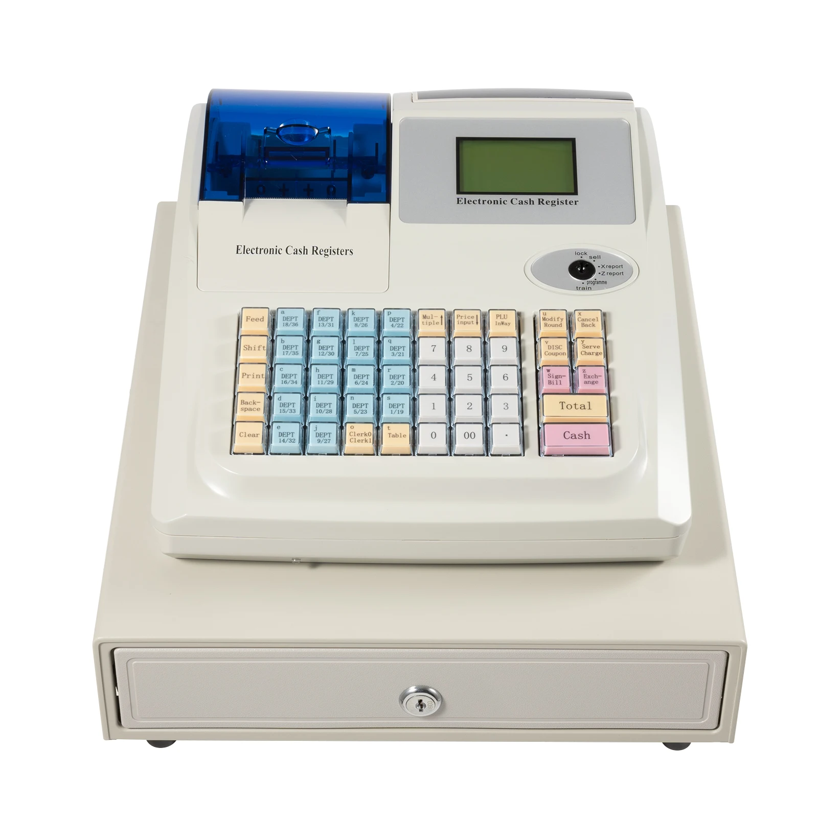 Electronic Cash Register 48 Keys Cash Management System with Thermal Printer New