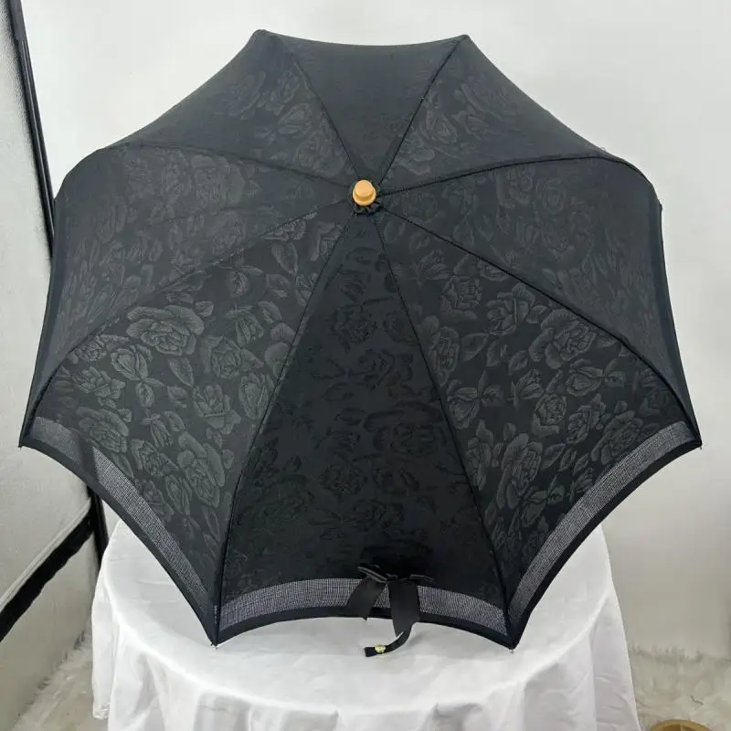 1Pc Black Knotbow Umbrella Hollow Out Sun Umbrella Home Portable Exquisite Wedding Decoration Lolita Umbrella