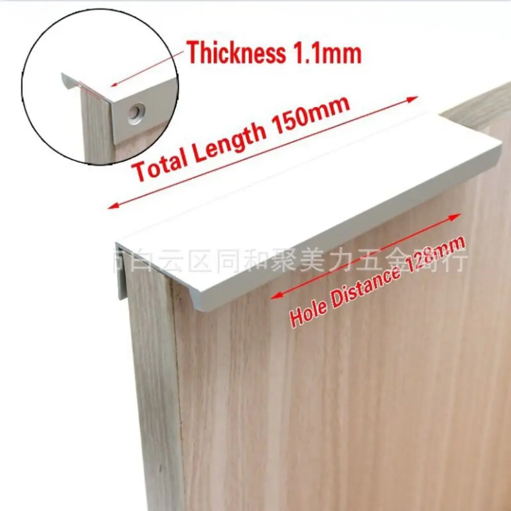 Long Pull Hidden Handles Aluminum Alloy Furniture Hardware Cabinet Pulls White Black Gold Kitchen Cupboard Drawer Knobs Home DIY