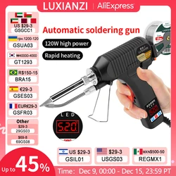 LUXIANZI Digital Display Electric Soldering Iron Gun 180-520°C Adjustable Temperature Automatic Send Tin Gun Welding Repair Tool