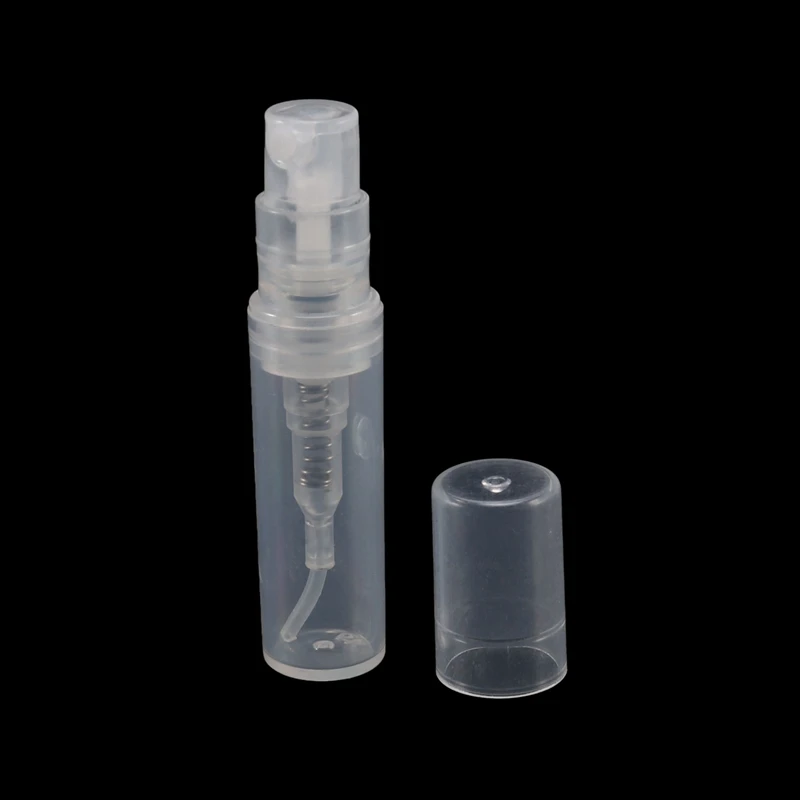 Mini Garrafa De Spray De Plástico Transparente, Adequado para Viagem, Perfume Vazio Amostra Spray, 2 ml, 90Pcs