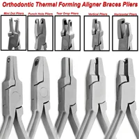 Alicates de formación térmica Dental de 5 tamaños, punzón de nivel Vertical, cortador de lágrima, alineador, herramientas de ortodoncia Dental