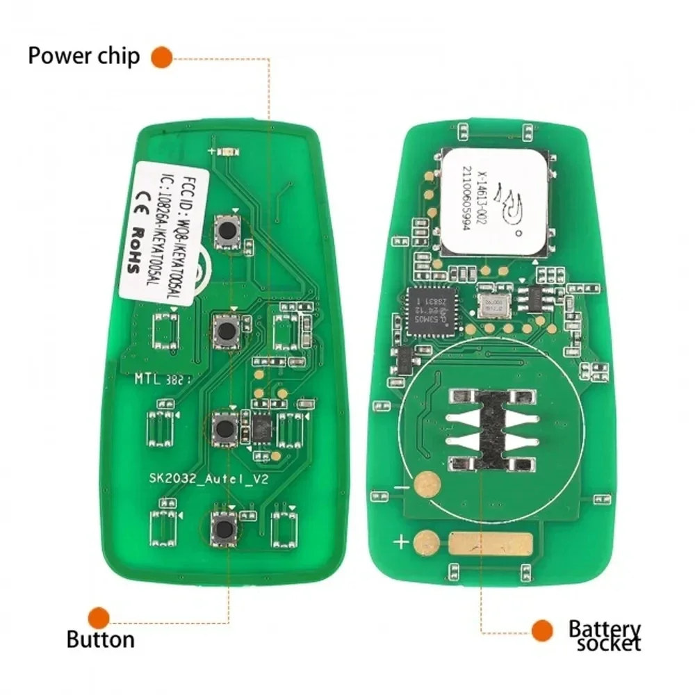 AUTEL-llave inteligente Universal, MaxiIM IKEY mando a distancia, estilo estándar, AT004CL, 4 botones, para MaxiIM KM100