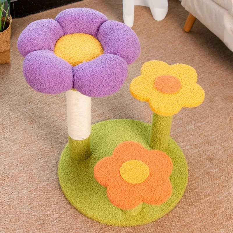 Cat Tree House Cat Scratch Sisal Flower Scratcher for Cats Climbing Frame Jumping Toys Pet Furniture Cats Tower Sofa Protector