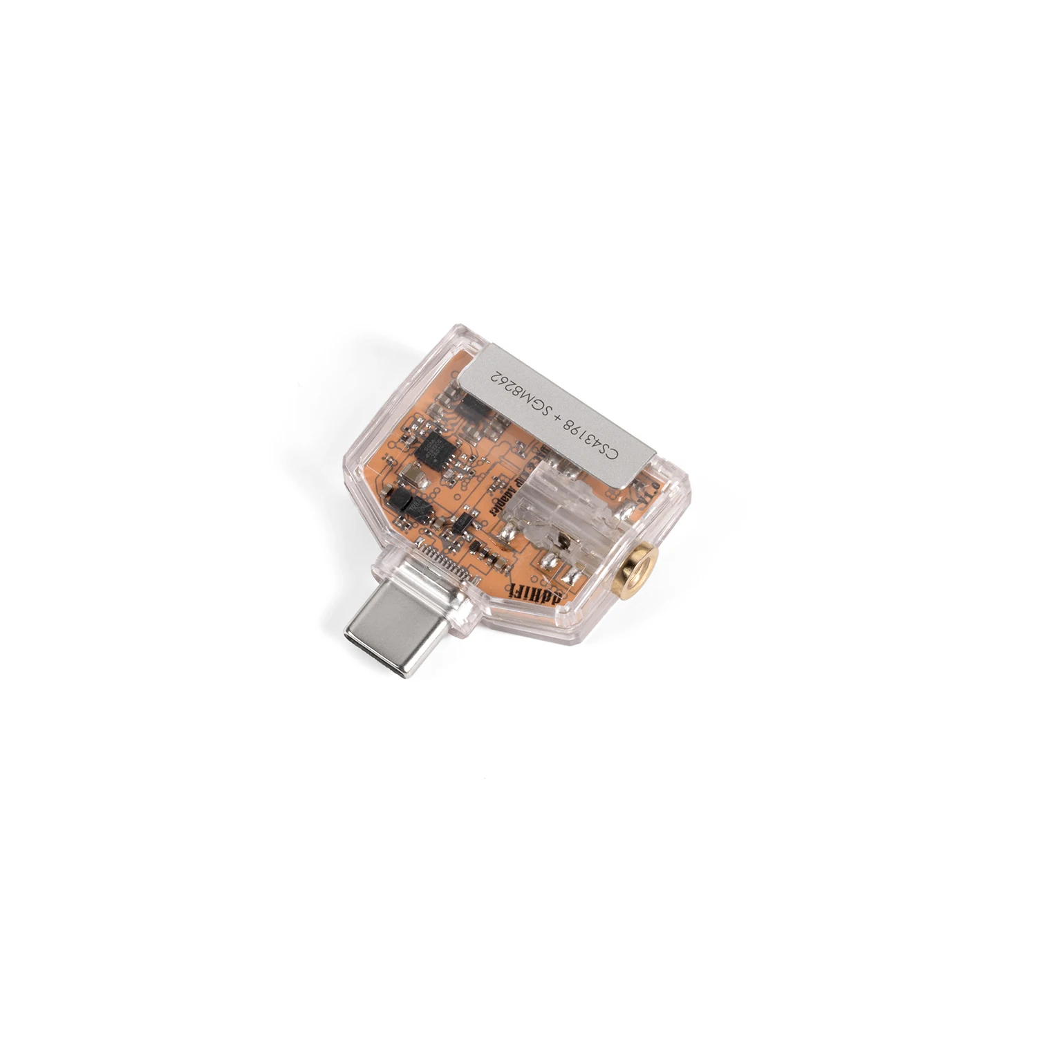 DD ddHiFi TC35Air T‑Shape USB‑C to 3.5mm Hi‑Res DAC Amp, Transparent PC, CS43198 DSD256 24Bit/384kHz, In‑line Mic, RGB Indicator