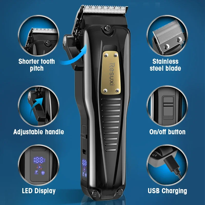 RESUXI-D9 Electric Oil Head Trimmer para Homens, High Power, Hair Salon, Household HairClipper, Professional Grooming Kit, Haircut