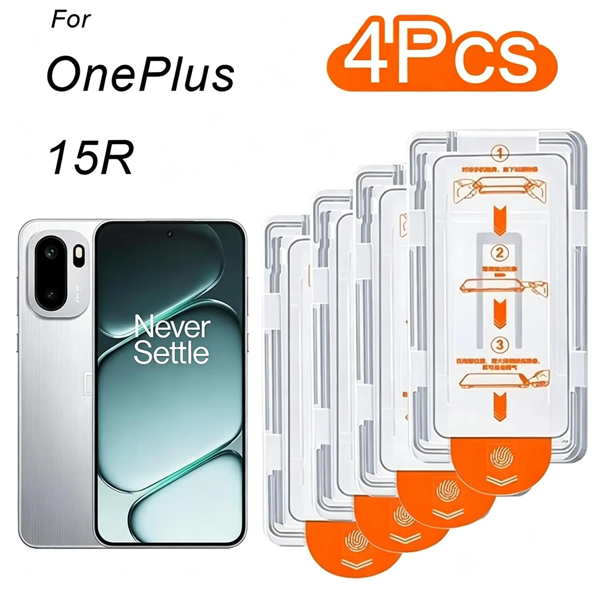 1-4Pcs For OnePlus 15R 15 One-Click Easy Installation Tempered Glass Film Dust Free Full Cover Screen Protector For OnePlus 15