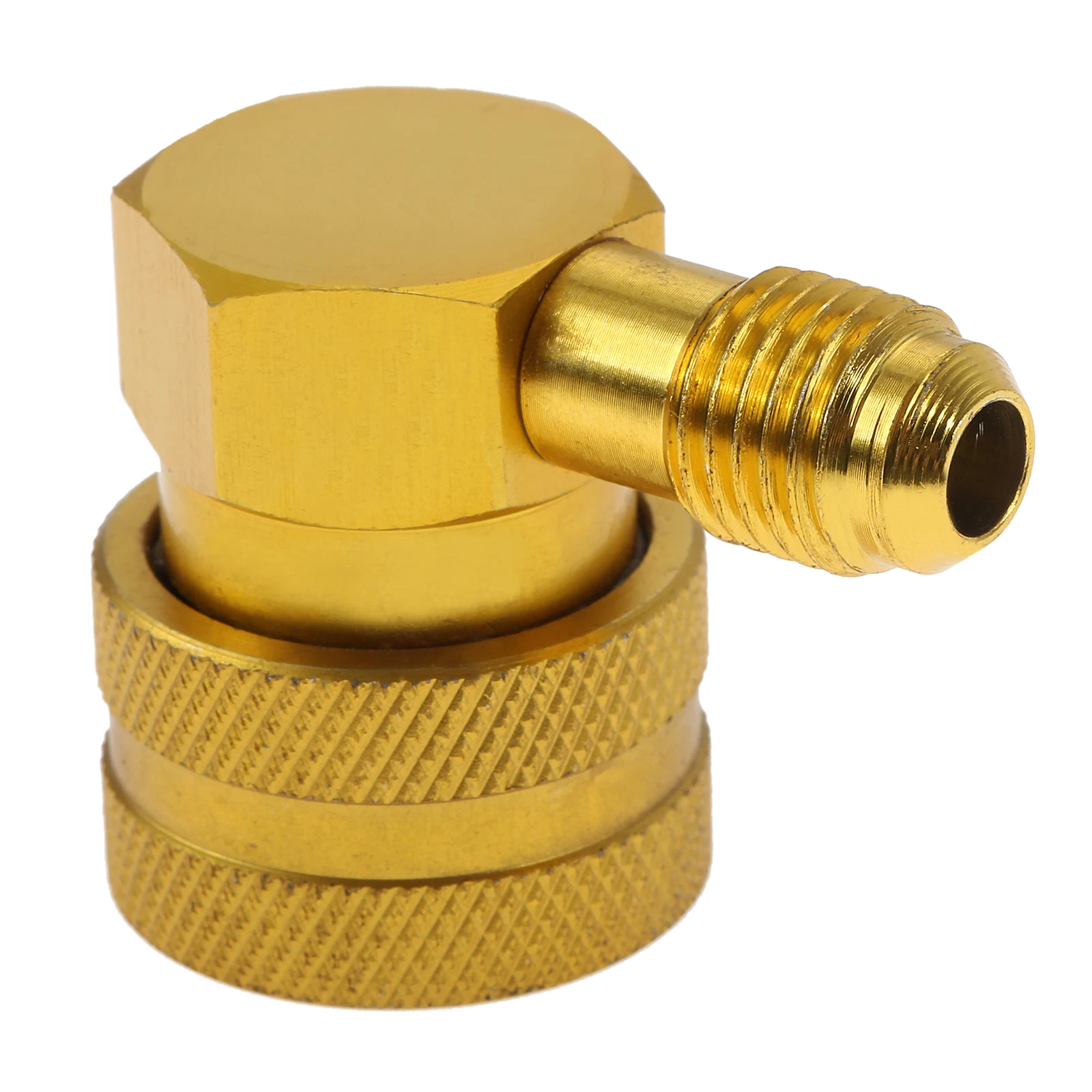 Samochodowy Adapter szybkozłącza czynnika chłodniczego R134A 90 stopni 1/4 "SAE Low Side A/C klimatyzacja miernik uniwersalny złącze adaptera