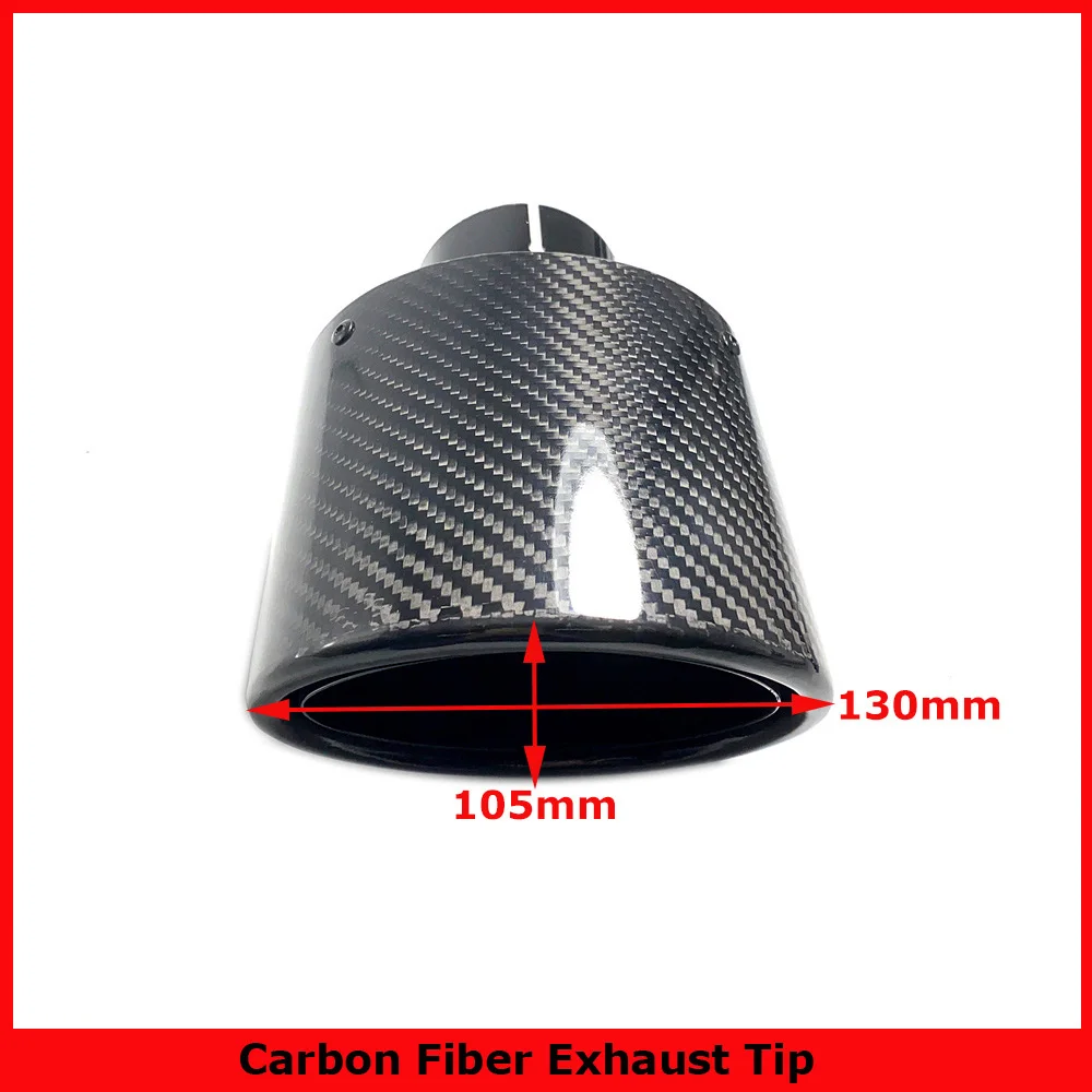 Oval Slanted Carbon black Exhaust Tips Glossy Muffler Exhaust Tip For Universal Akrapovic Carbon Muffler Pipes Tailpipe Trims