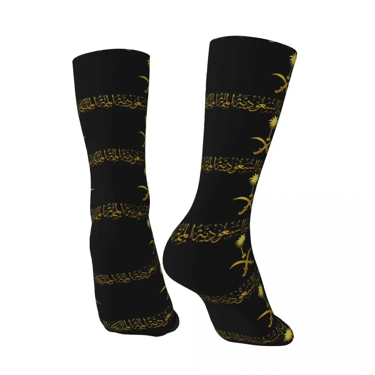 Saudi Arabia Stockings Couple Socks GoldBlack Quality Gothic Socks Autumn Outdoor Anti Slip Custom Socks Birthday Gift