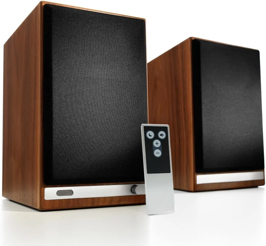 

Home Music System Bookshelf Speakers - Home Theater Systems, Studio Monitors - Clear Vinyl and Record Player Sound