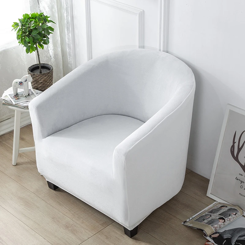 Solid Color Washable Single Sofa Cover Club Elastic Relax Armchair Protector Cover Spandex Bath Tub Club Living Room Home Hotel