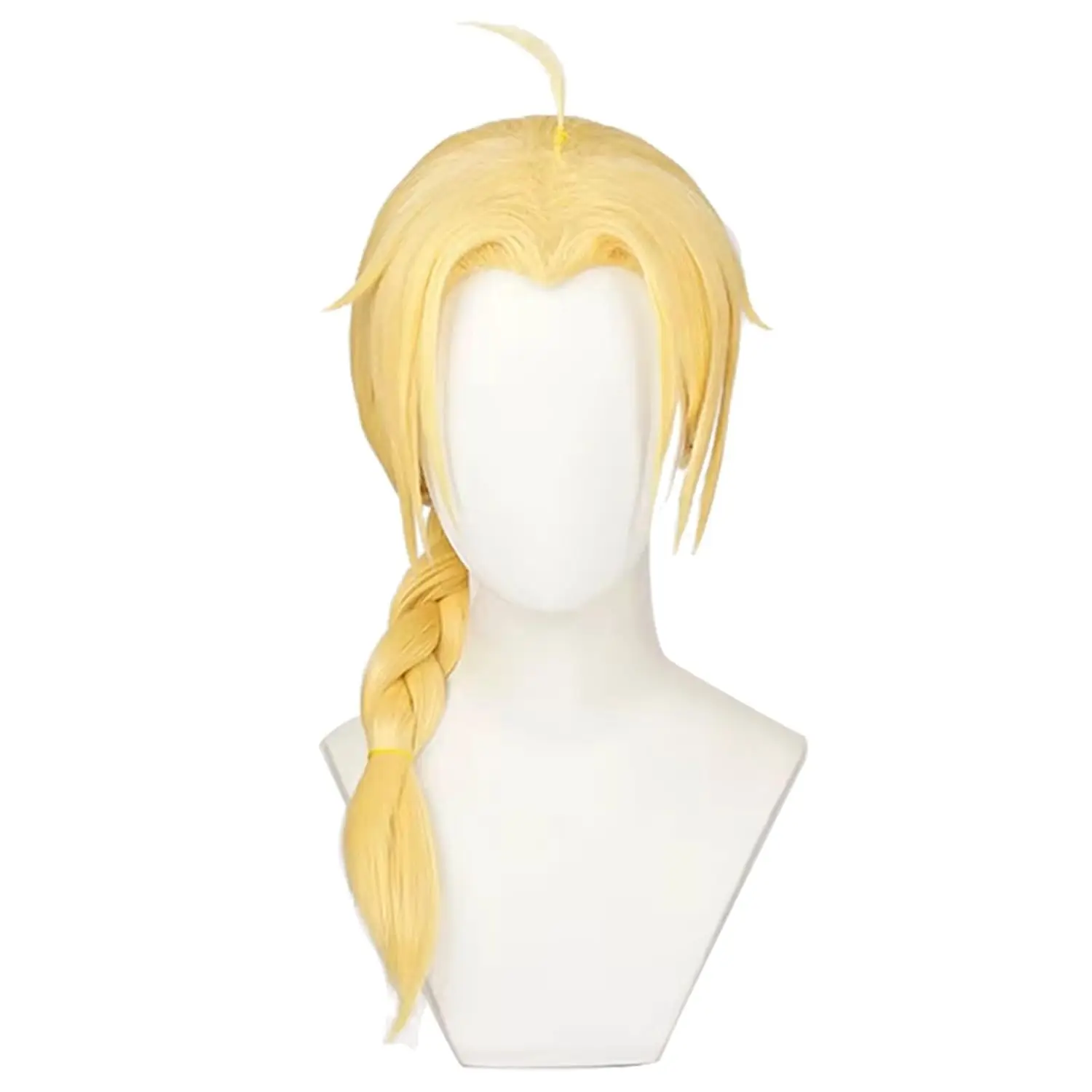 Fullmetal Alchemist Edward Elric 55cm Medium Long Straight Braid Styled Synthetic Cosplay Wigs Anime Costume Party Wig + Wig Cap
