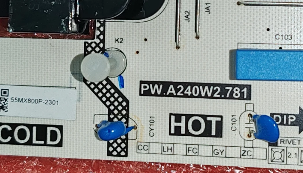 

PW.A240W2.781 55KX800-2301 81T-PBE164-C1920002 Плата питания для LED-телевизора 330x4ma 83-103В