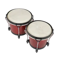 African Bongo Drum Percussion Instrument Thick Goatskin Tambourine  Clear Sound  Drums Rhythm Toys Music Gifts Can Tuning