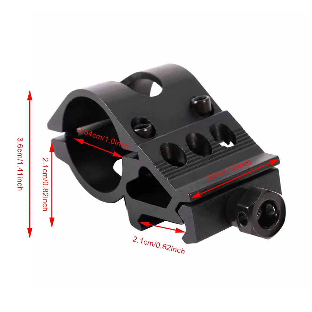 전술 25.4mm 퀵 릴리스 오프셋 손전등 스코프 마운트 20mm 피카티니 레일, 45 도 사이트 마운트 사냥 액세서리