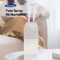 KINSCOTER Ultrasonic Air Humidifier 300ml 2000mAh Battery USB Sprayer Diffuser Releases Smooth Water Mists for Home Office