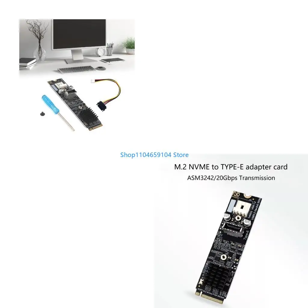 

M.2 NVME to Type E 20G Adapter 20Gbps Fast Data Transfer for Drive Upgrades and External Storage
