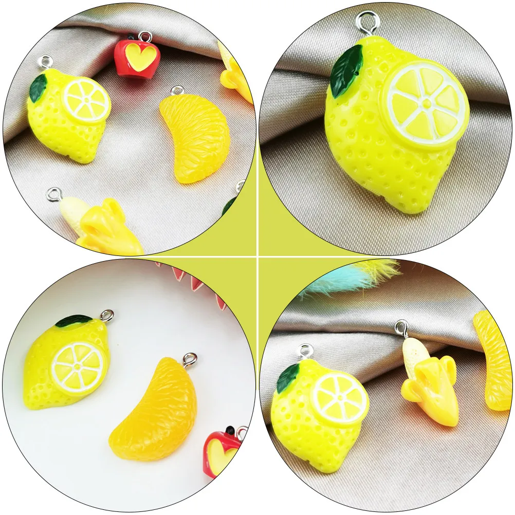 

30 шт. подвесок для серег в виде фруктов, дизайн «Лимон», компоненты для изготовления украшений своими руками, материалы для рукоделия, для ожерелий и цепочек для свитеров
