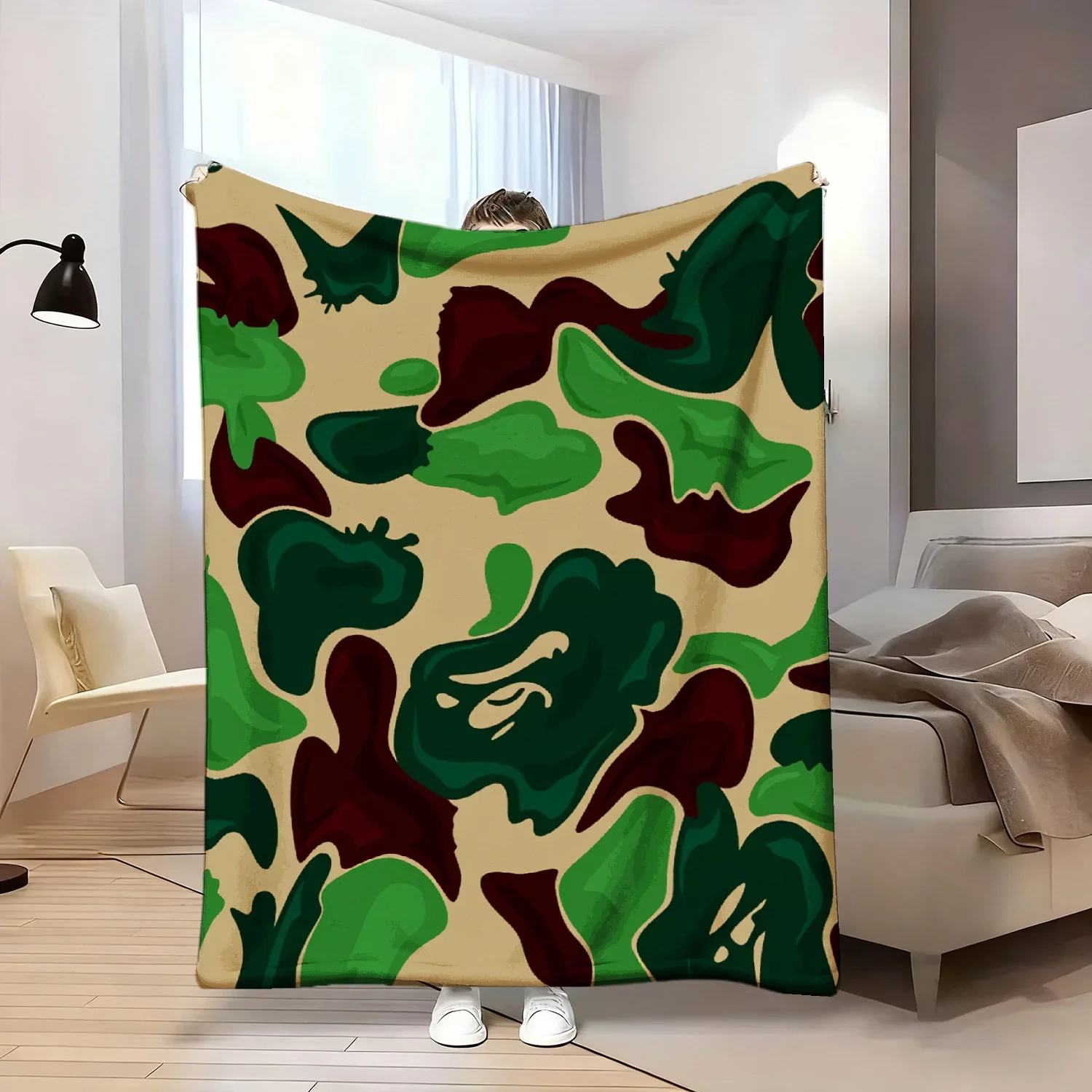 Large Decorative Throw Blanket Jungle Print Abstract Camo Pattern Sofa Bedding Home Decor 150x200cm