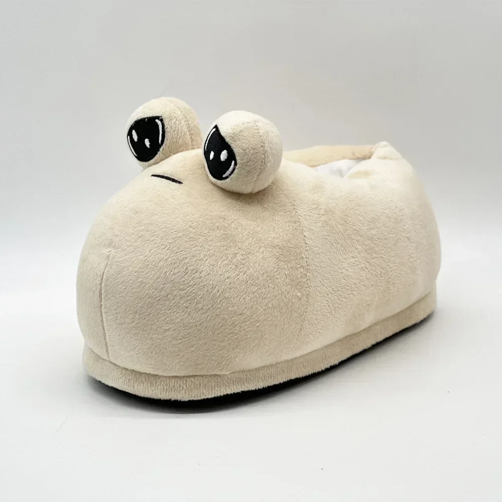 Personagens de desenhos animados e anime Pou, chinelos de pelúcia unissex, macios e confortáveis. Compre um par de dois sapatos presente de aniversário