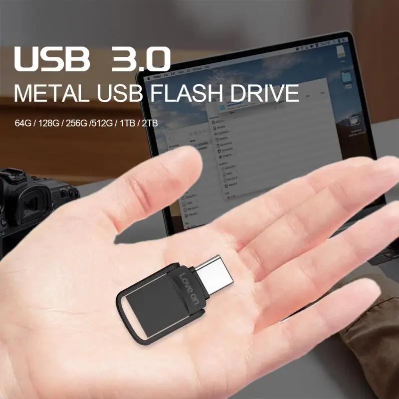 Pamięć flash USB3.0 2TB 1TB Metalowy, szybki pendrive 128GB Wodoodporny pendrive USB Type-C 256G do komputerów stacjonarnych