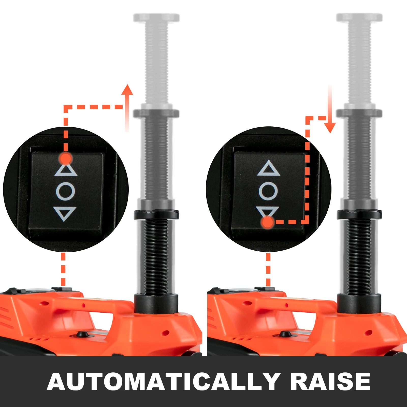 Imagem -05 - Vevor Ton 12v Carro Jack Jack Elétrico Hidráulico Kit 45cm Mais Chave Inflador do Pneu Led Luz Portátil Levantamento do Pneu Ferramenta de Reparo do Carro