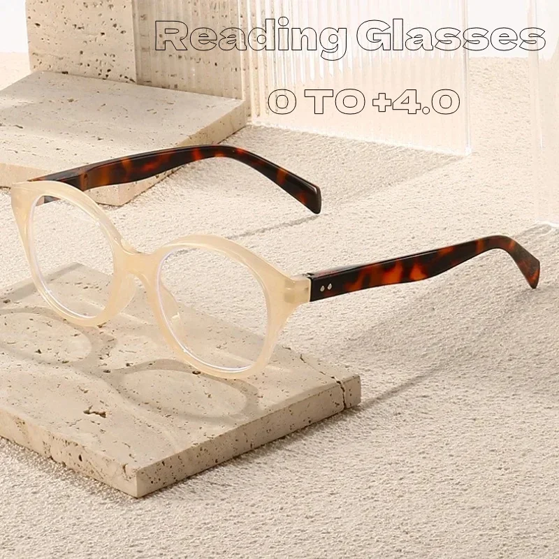 

European and American Fashionable Round Frame Spring Leg Reading Glasses PC Versatile High-definition Presbyopia Glasses