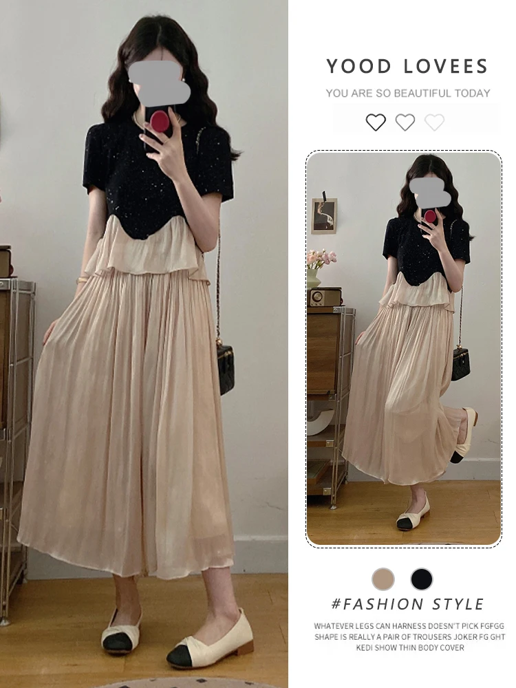 

Sweet Oversized Slimming Half-Skirt Top Bottoms Set with Lace Design for plus Size Women Fashionable Two-Piece Ensemble