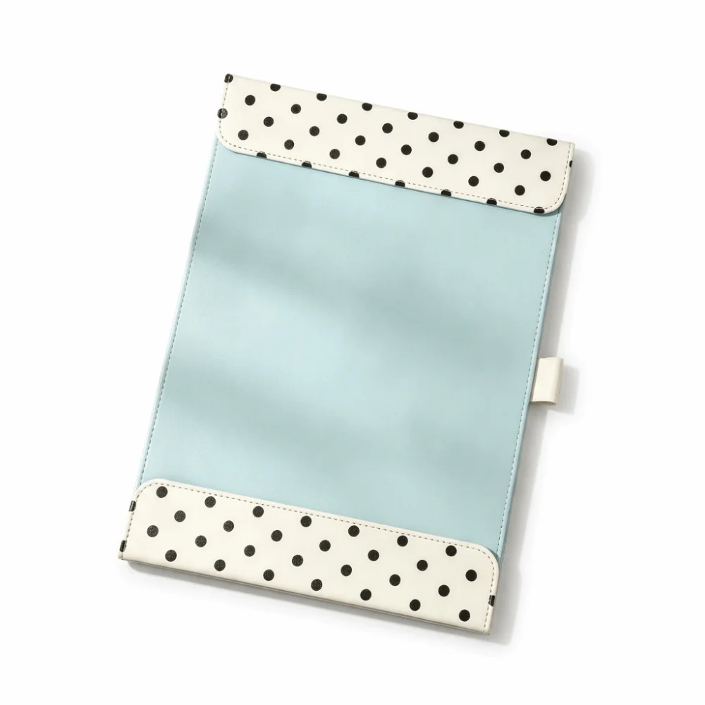 A4 Magnetic Clipboard Folder PU Leather Contrast-Color Paper Organizer Widened Premium PU Leather Magnetic Clipboard Folder