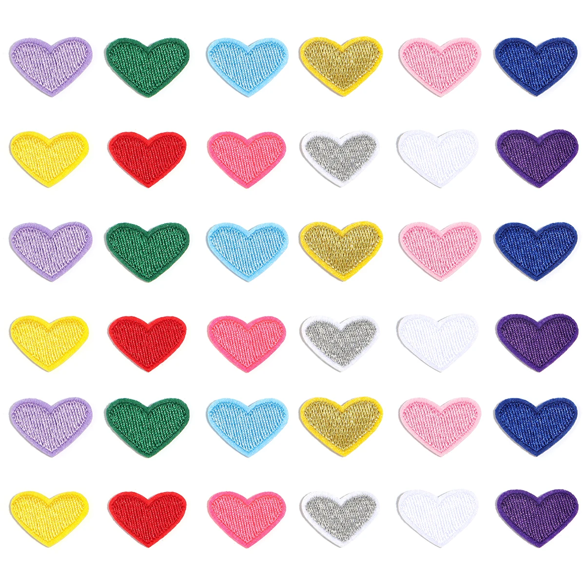 10 pçs/lote mini coração apliques remendo 2x2.6cm multicolorido bordado ferro em remendos para roupas diy jeans adesivos costura