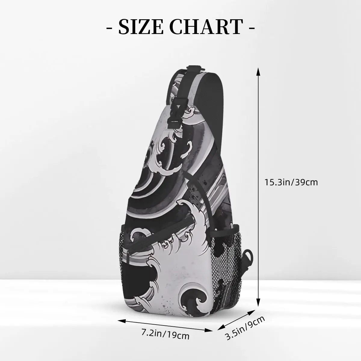 Art Tattoo Crossbody Bag Sports Traditional Japanese Waves Chest Bag Unisex Women Man Fashion Shoulder Backpacks Travel