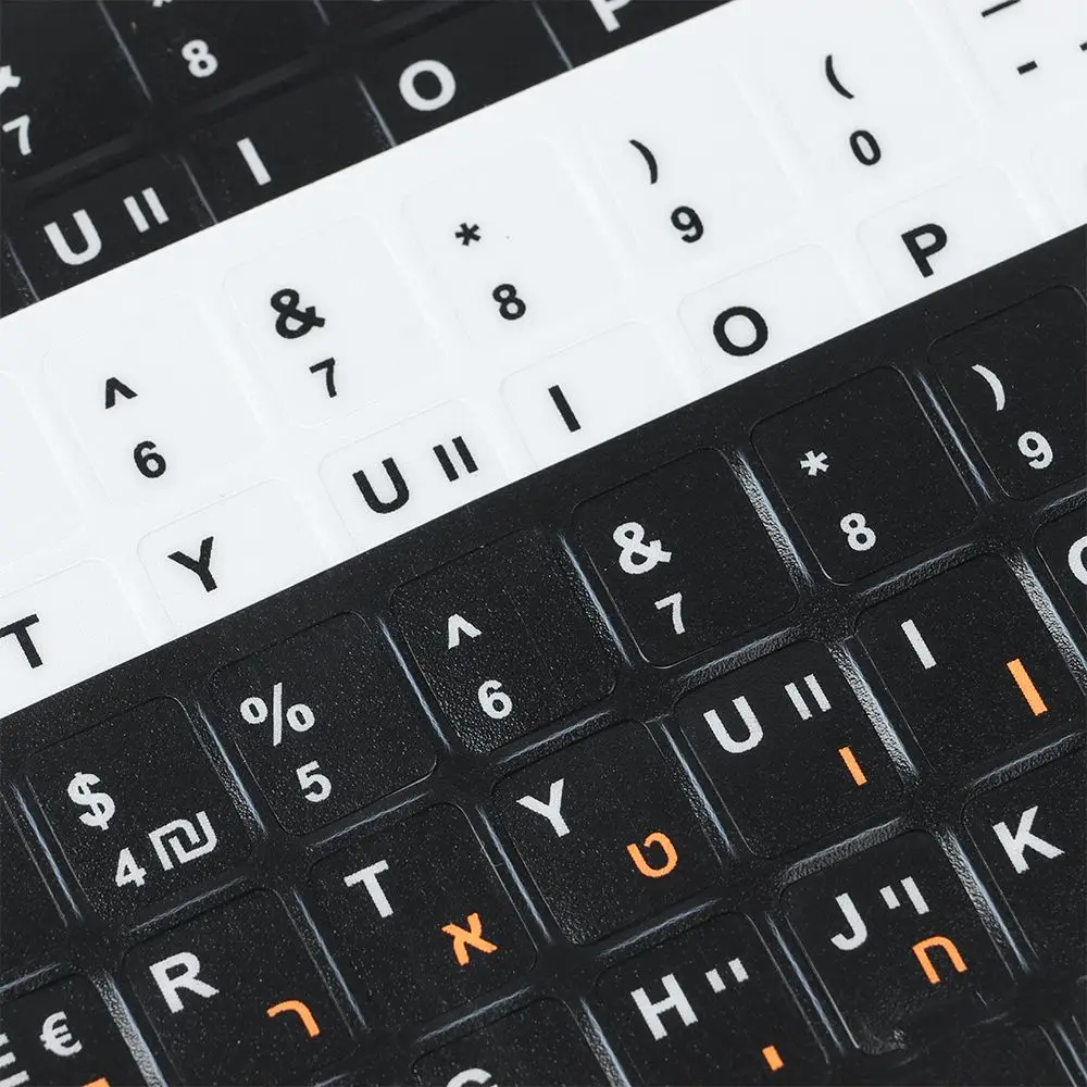 Wear-resistant Keyboard Covers Desktop Computer Alphabet Layout Label Sticker Hebrew Letter Keyboard Stickers