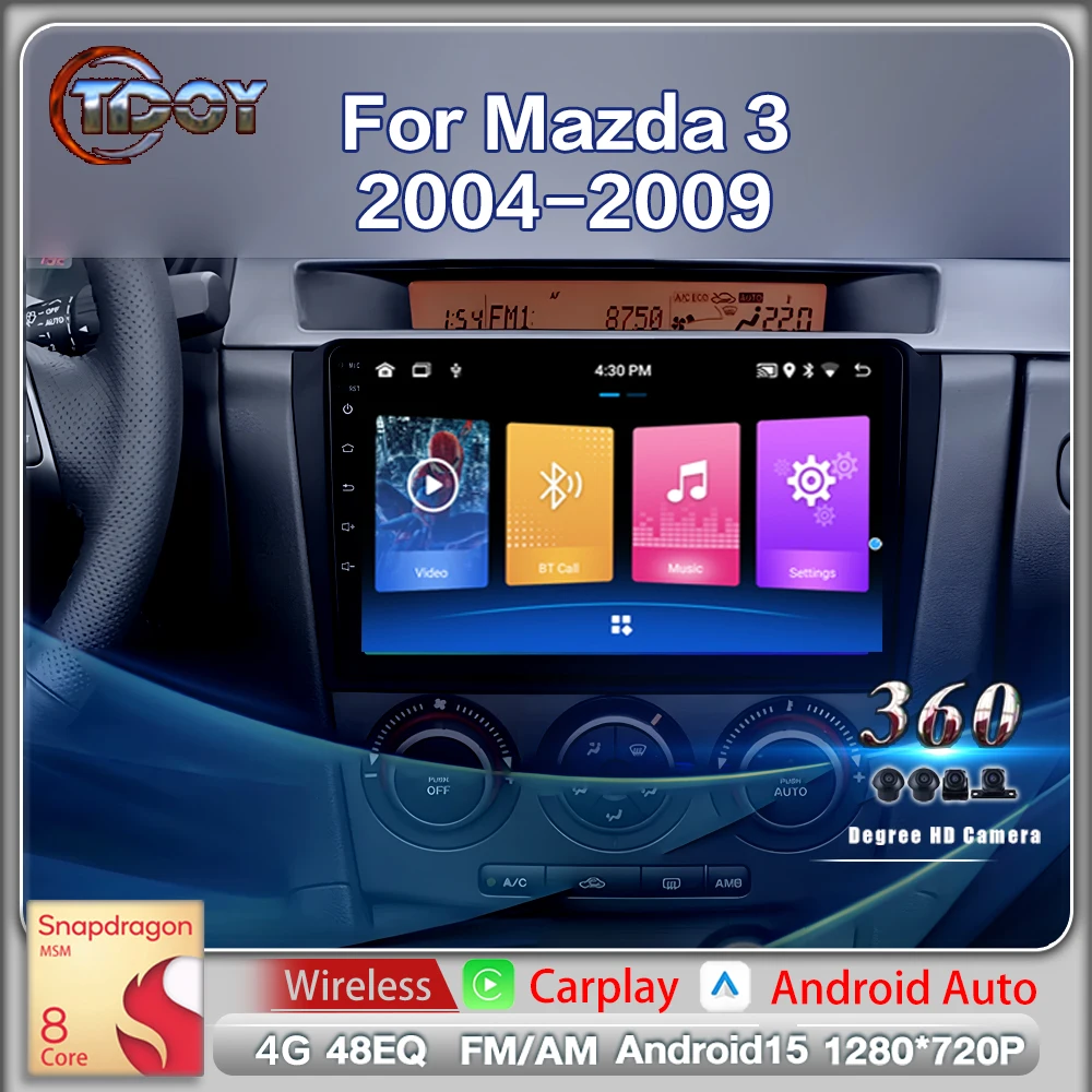 

Autoradio 2Din Android For Mazda 3 2004-2009 Car Radio Car Stereo Multimedia Automotive Carplay Android Auto Wireless Bluetooth