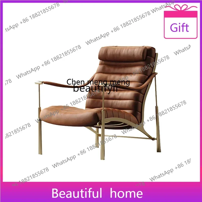 

zxqAll leather single leisure sofa villa living room hotel homestay tiger chair