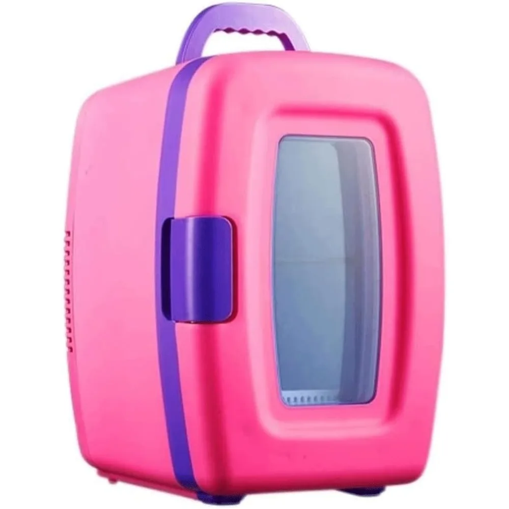 ثلاجة صغيرة، ثلاجة شخصية محمولة سعة 10 لتر للعناية بالبشرة والمشروبات والطعام، رائعة لغرفة النوم والمكتب (اللون: أحمر) #1