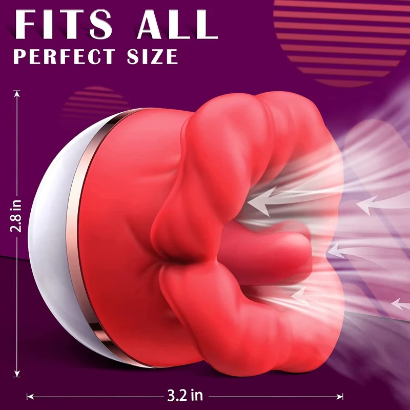1pc Rose Red Lips Vibrator Vagina Tongue Clitoral Stimulator g-spot Massager Female Masturbator Adult Erotic Products view 4