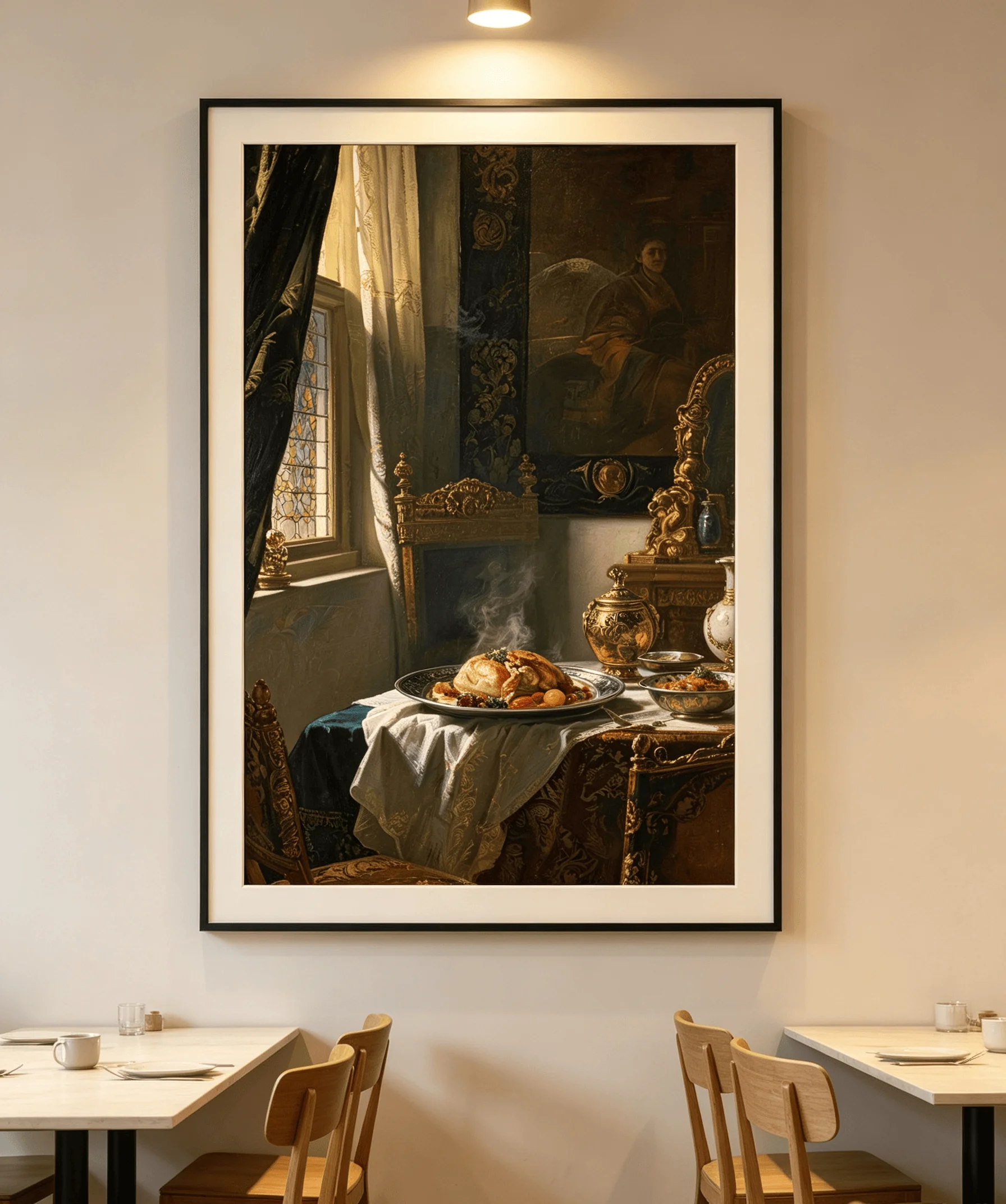Folder Print Baroque Still Life Food Canvas Wall Decor Kitchen Dining Unframed