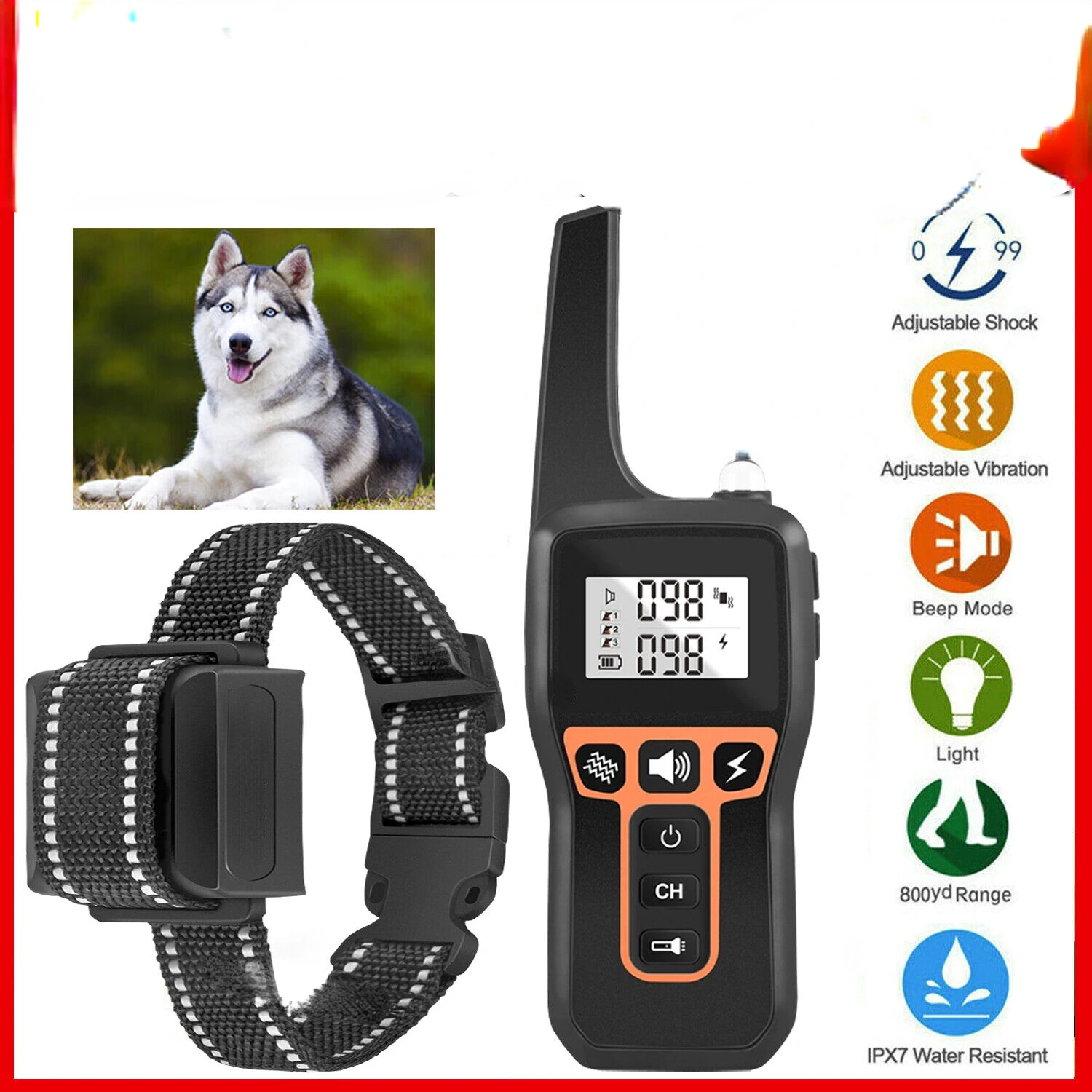 Effective Waterproof Remote Rechargeable Dog Trainer with Superior Digital LCD Display - Essential Training Tool for Pet Owners