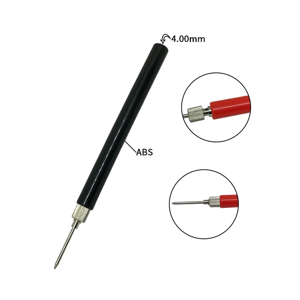 2Pcs Pure Copper Nickel Plating Test Probe Tips Insulated Test Hook Wire Connector for Multimeter Stainless Steel Needle Test
