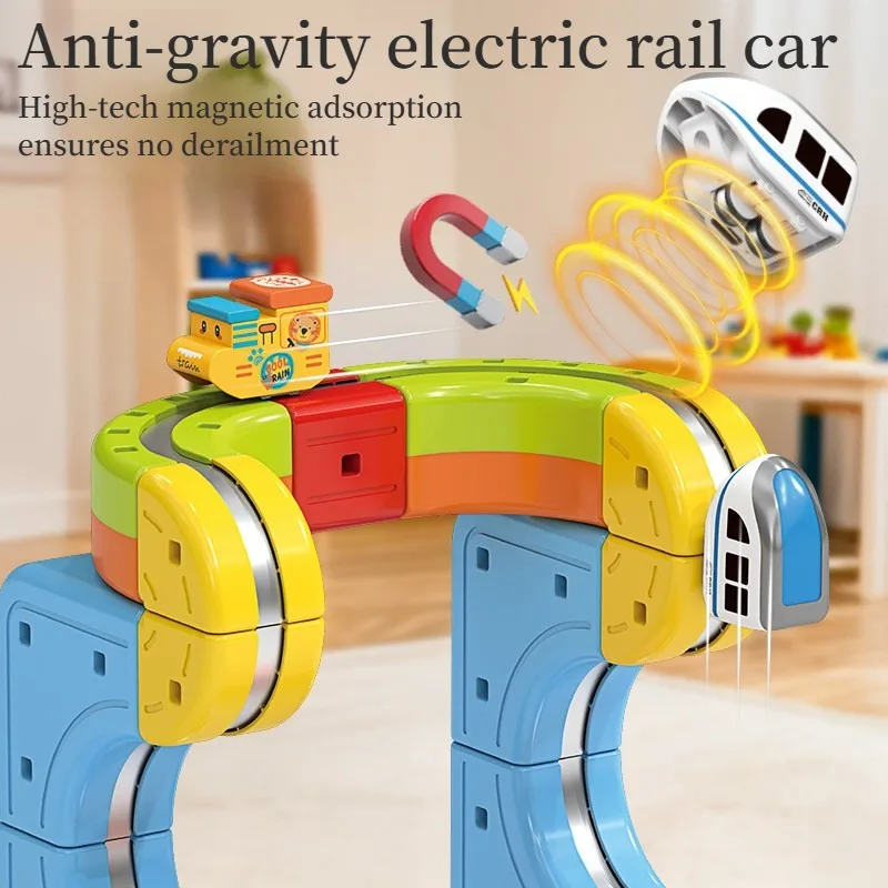 Creative Anti-Gravity Diy Electric Magnetic Track Train Set Building Blocks Educational Toys Gift For Children Kids