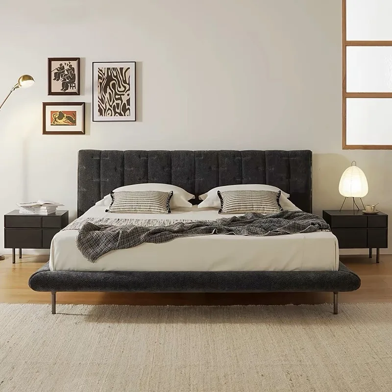 

Italian minimalist matte fabric bed master bedroom 1.8 meters modern simple high-end designer