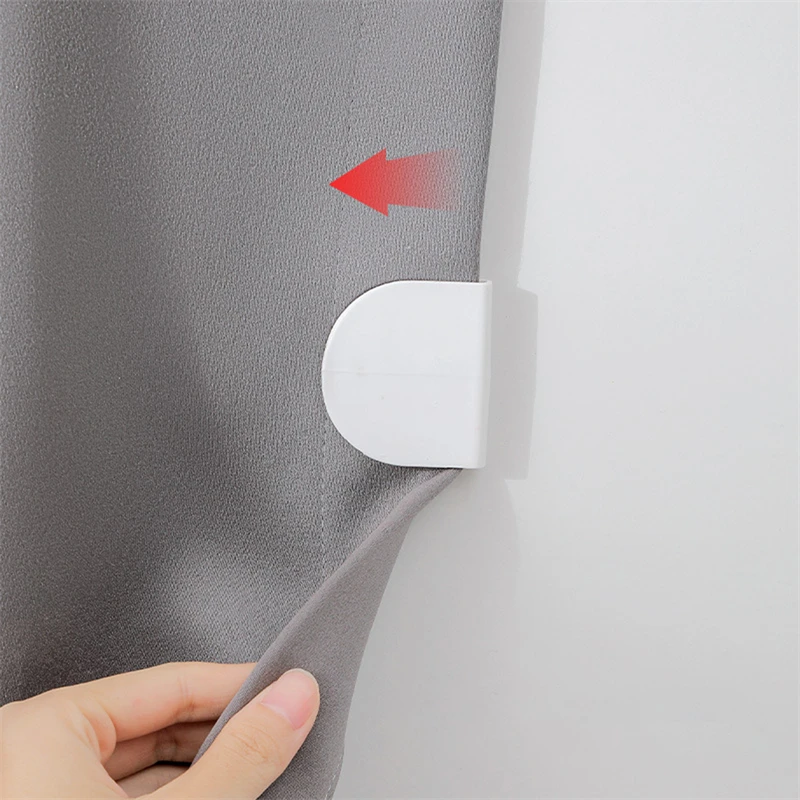 4Pcs Shower Curtain Clips Shower Windproof Splash Guard Self Adhesive Curtain Clips Home Decoration Accessories For Living Room