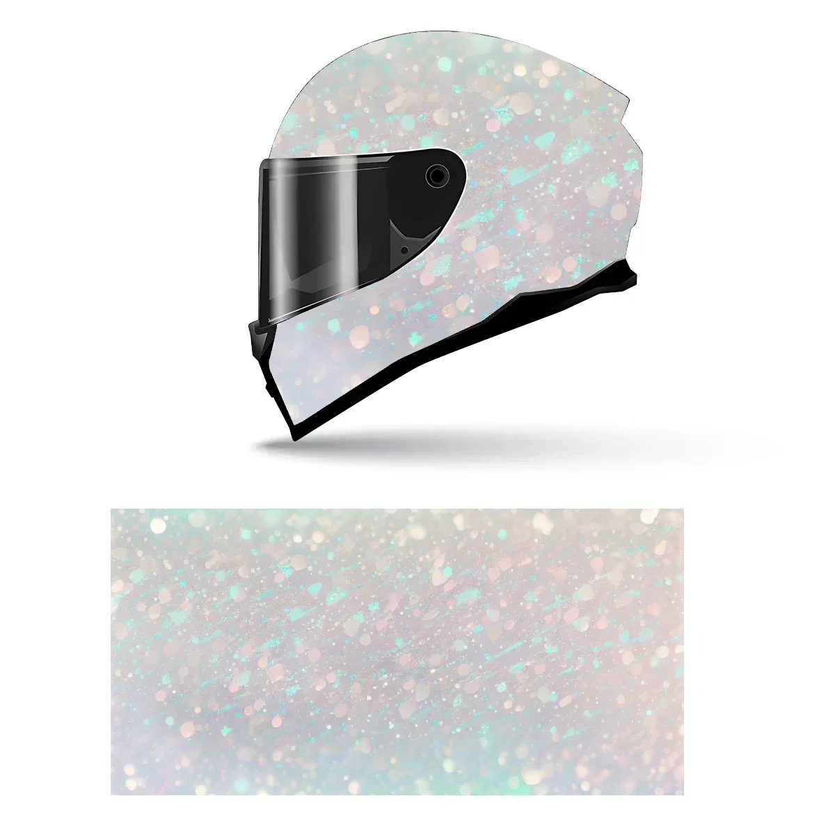 Shimmery Dreamy Pattern Full Helmet Wrap Sticker Motorcycle Helmet Racing Graphic Decal Vinyl Wrap Helmet Decorative Sticker