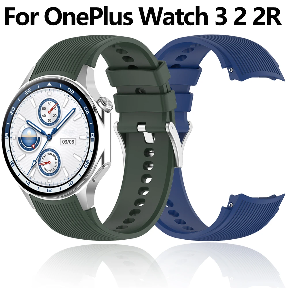 Original Silicone Band for OnePlus Watch 3 2 2R No Gaps Bracelet Replaceable Watchband Correa for Oppo Watch X2 X Accessories