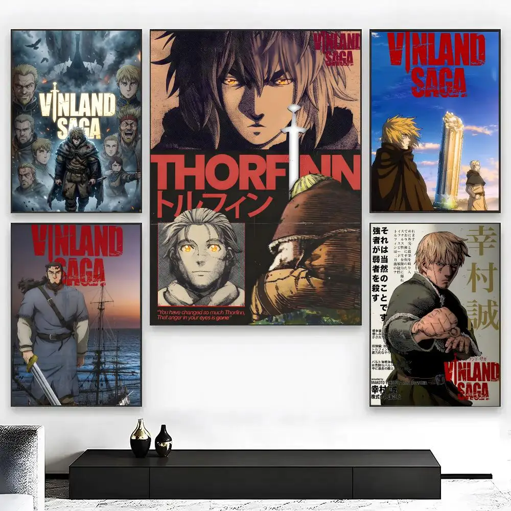 V-Vinland S-Saga Anime Poster High Quality Bedroom Living Room Aesthetic Wall Decoration Painting Stickers Gift