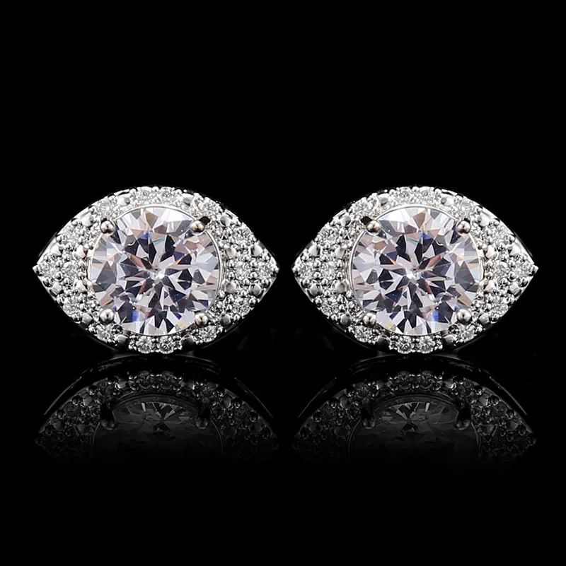 Gemelos ligeros de lujo para hombre, accesorios de traje para mujer, ojo de caballo, circonita, camisa francesa, joya, manga completa de diamantes, puños con picos
