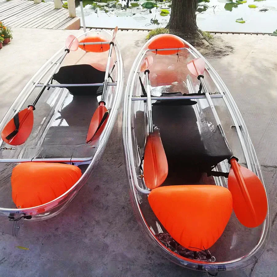 PC transparent boat double kayak canoe transparent boat online celebrity glass kayak SUP surfing.